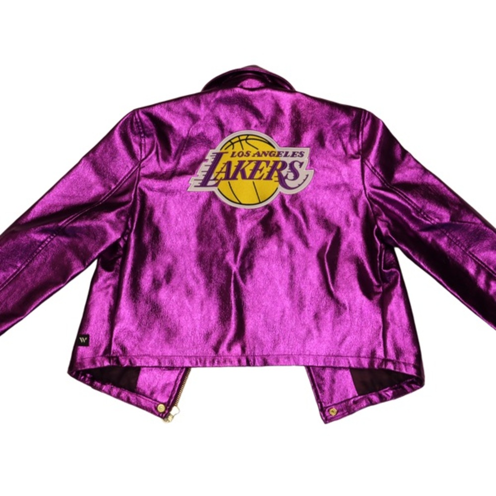Lakers x WC Purple Faux Leather Jacket